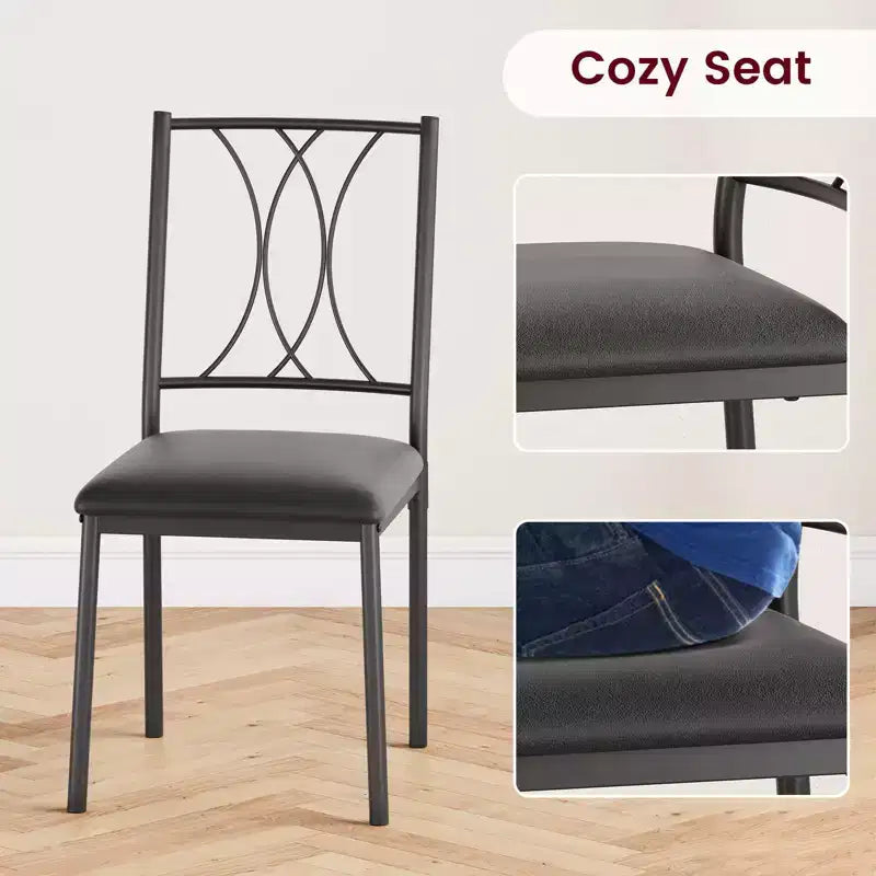 Dining Table Set for 4, 5-Piece Kitchen Table and Chairs Set, Rectangular Kitchen Table Set for Small Space, Apartment, Studio