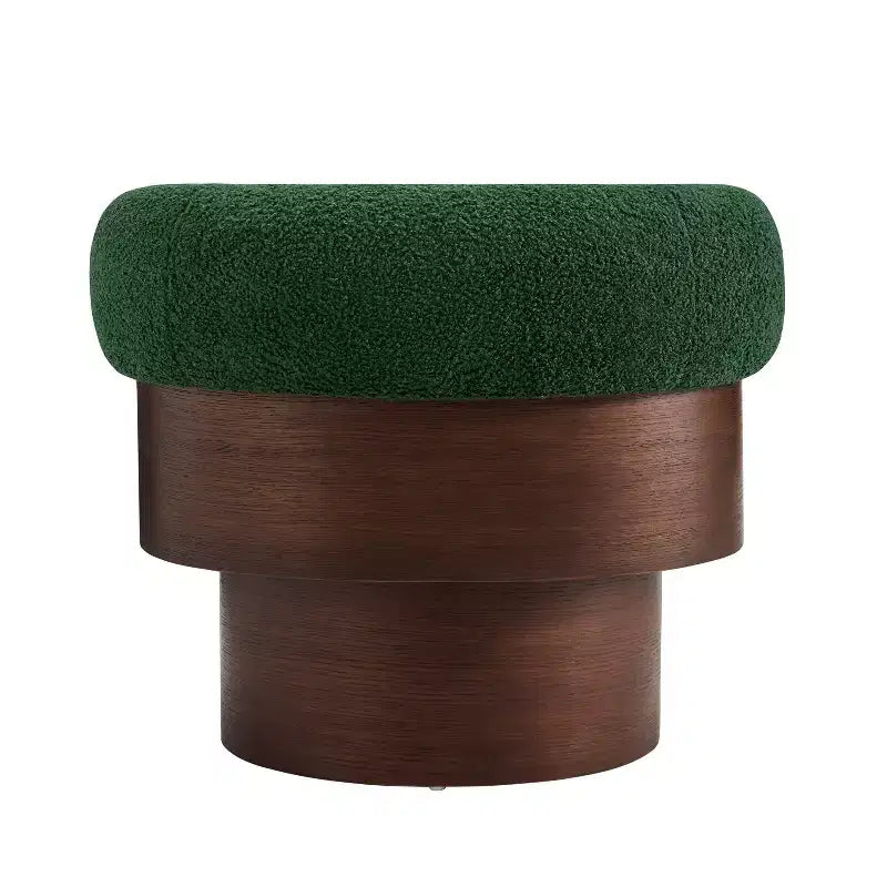 Scrolla Curved Sculptural Upholstered Swivel Barrel Chair
