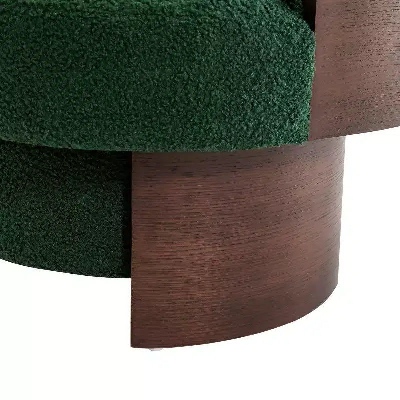 Scrolla Curved Sculptural Upholstered Swivel Barrel Chair