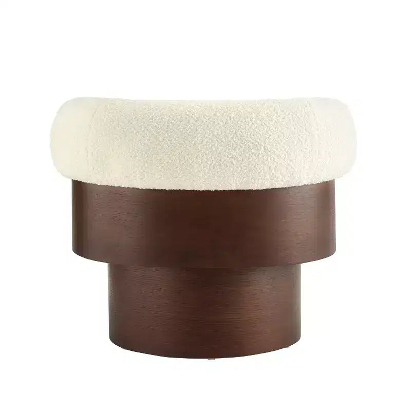 Scrolla Curved Sculptural Upholstered Swivel Barrel Chair