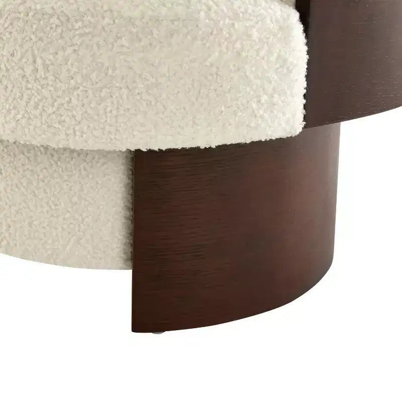 Scrolla Curved Sculptural Upholstered Swivel Barrel Chair