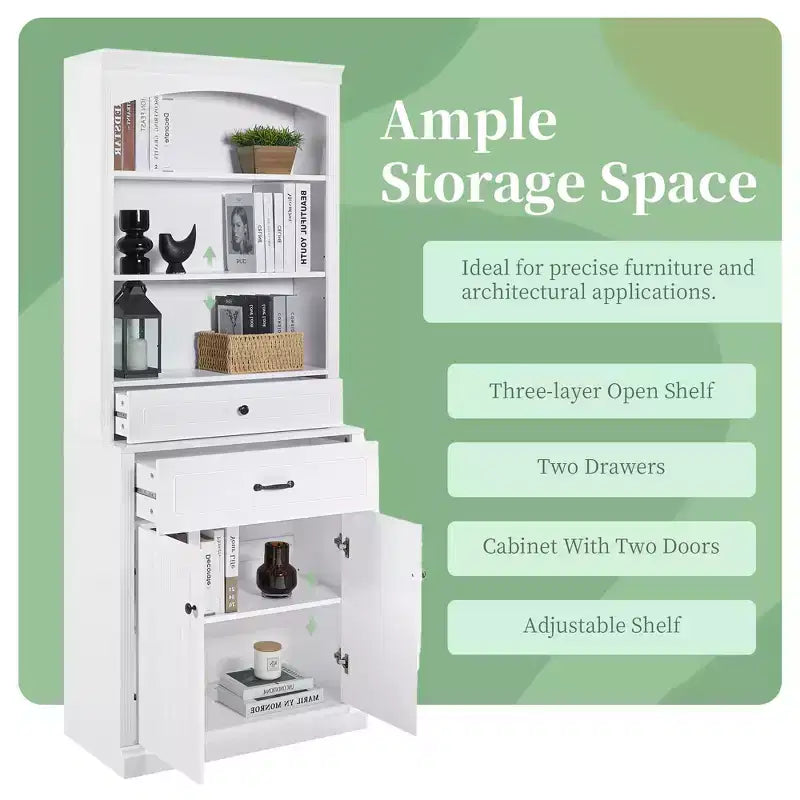 GDFStudio Olivia Modern Wood Bathroom Storage Cabinet with Enclosed Doors, Drawers and Adjustable Shelves