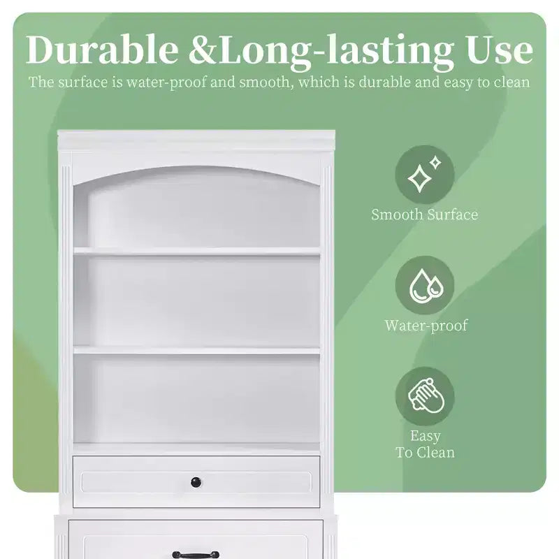 GDFStudio Olivia Modern Wood Bathroom Storage Cabinet with Enclosed Doors, Drawers and Adjustable Shelves