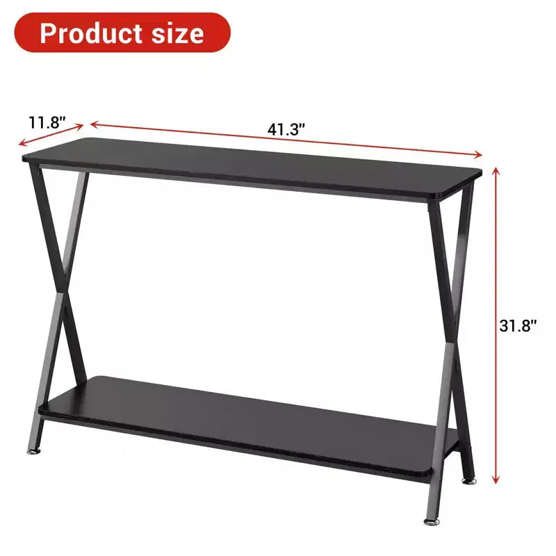 Narrow Console Table with Shelves, 2-Tier Farmhouse Sofa Table, Entryway Table for Hallway, Living Room, Bedroom, Behind Couch Storage Table