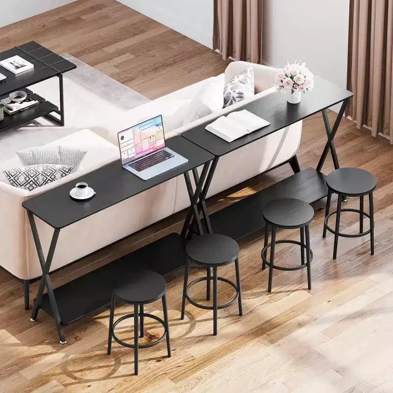 Narrow Console Table with Shelves, 2-Tier Farmhouse Sofa Table, Entryway Table for Hallway, Living Room, Bedroom, Behind Couch Storage Table