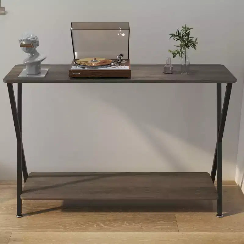 Narrow Console Table with Shelves, 2-Tier Farmhouse Sofa Table, Entryway Table for Hallway, Living Room, Bedroom, Behind Couch Storage Table