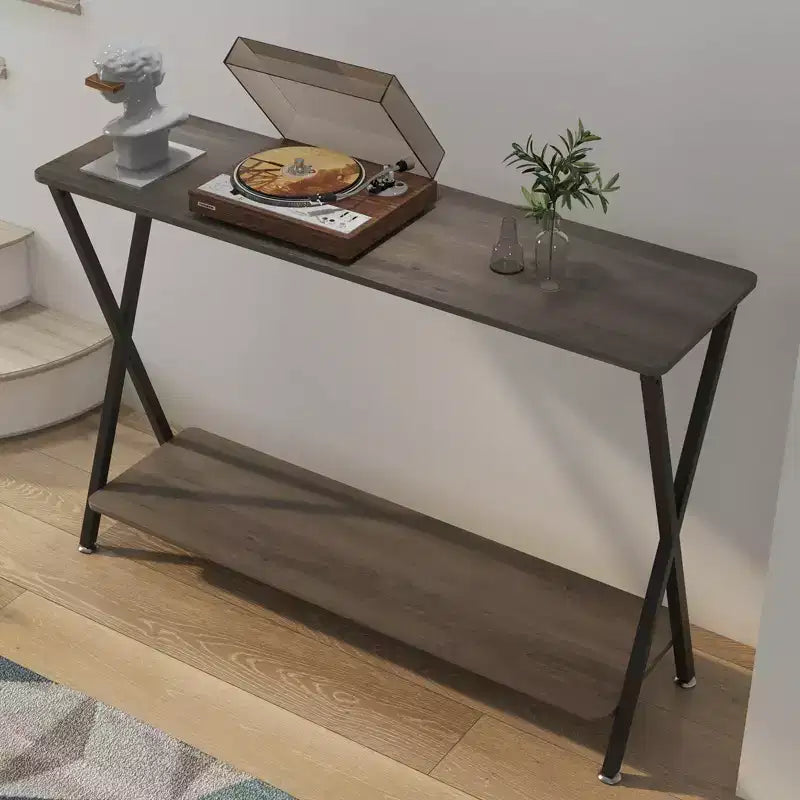 Narrow Console Table with Shelves, 2-Tier Farmhouse Sofa Table, Entryway Table for Hallway, Living Room, Bedroom, Behind Couch Storage Table