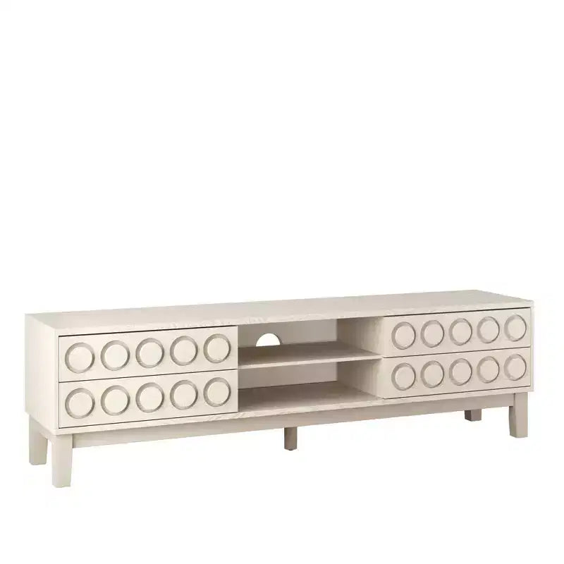 70.08inModern Mid-Century Media Console with 4 Drawers and Cable Management, TV Console Table for TVs up to 75,for Living Room,Office(White)