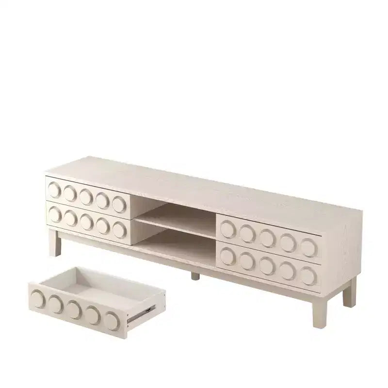 70.08inModern Mid-Century Media Console with 4 Drawers and Cable Management, TV Console Table for TVs up to 75,for Living Room,Office(White)